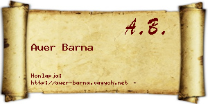 Auer Barna névjegykártya